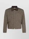 Auralee Textured Fabric Long Sleeve Jacket With Pocket In Gray