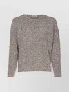 Auralee Textured Knit Crewneck Sweater With Long Sleeves In Gray