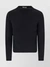 Auralee Textured Knit Long Sleeve Crew Sweater In Blue