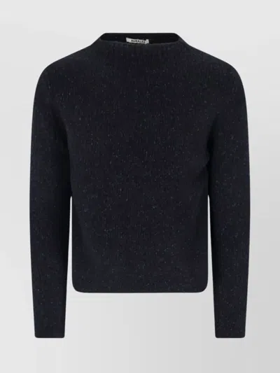 AURALEE TEXTURED KNIT LONG SLEEVE CREW SWEATER