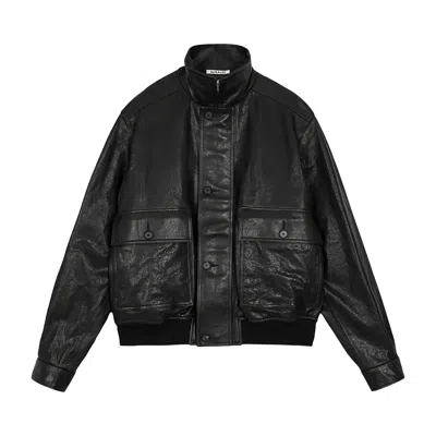 Pre-owned Auralee Textured Lamb Leather Blouson 'black' | Men's Size 4