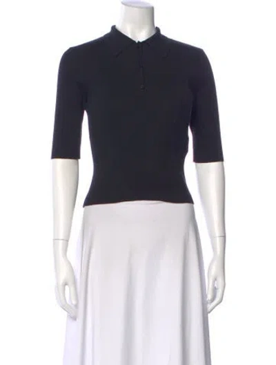 Pre-owned Auralee Three-quarter Sleeve Polo In Blue