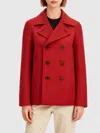Auralee Wool Coat In Red