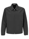 Auralee Wool Jacket Elastic Cuffs Point Collar In Black