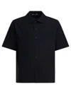 Auralee Short Sleeve Wool Shirt With Chest Pocket In Black