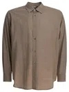 Auralee Casual Wool Shirt Button-down Collar In Brown