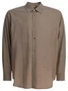 Auralee Casual Wool Shirt Button-down Collar In Brown