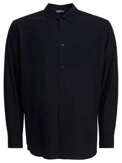 Auralee Long Sleeve Tropical Wool Button-up Shirt In Blue