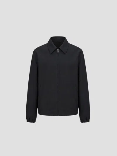 Auralee Tropical Wool Zip Blouson In Top Charcoal