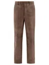 Auralee Tailored Trousers With Back Pockets And Belt Loops In Brown