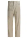 Auralee Tailored Trousers With Belt Loops And Pockets In Nude