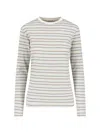Auralee T-shirt Gradient Stripe In White