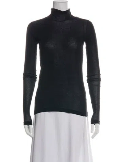 Pre-owned Auralee Turtleneck Long Sleeve Top In Green