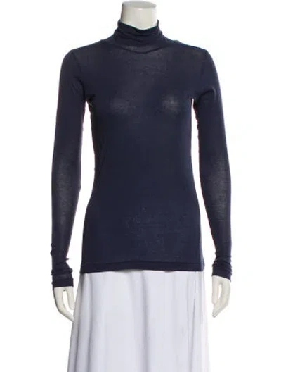 Pre-owned Auralee Turtleneck Long Sleeve Top W/ Tags In Blue