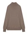 Auralee Light Brown Cashmere Turtleneck Men In Brown