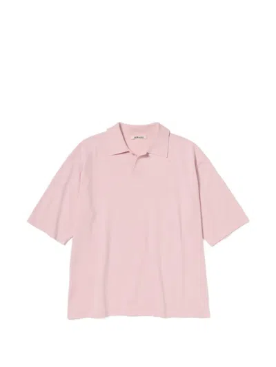 Auralee Tussah High-gauge Silk T-shirt In Pink