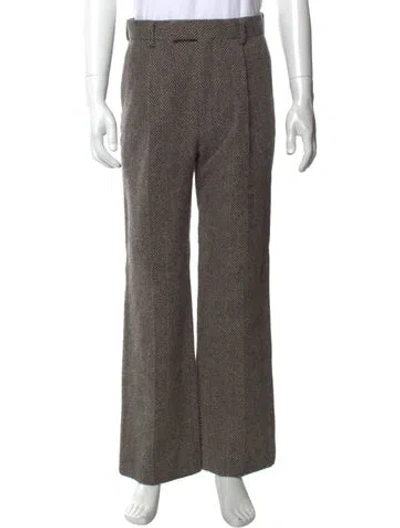 Pre-owned Auralee Tweed Pattern Dress Pants In Gray
