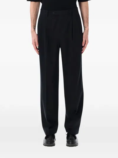 Auralee Two-tack Pleated Trousers In Black