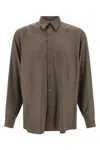 Auralee Ultra-fine Velvet Wool Shirt In Brown