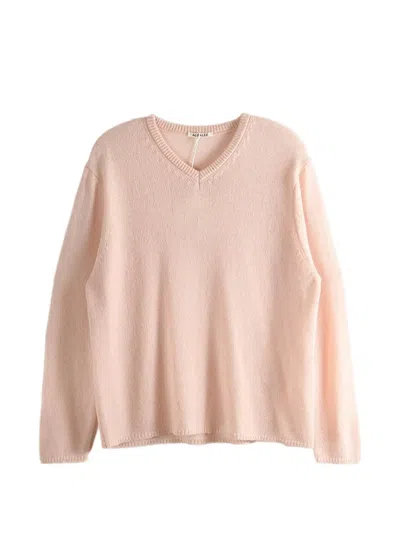 Auralee V-neck Cashmere Sweater In Pink