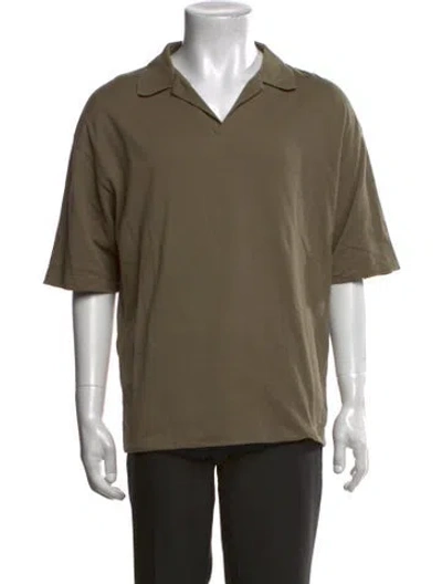Pre-owned Auralee V-neck Short Sleeve T-shirt In Green