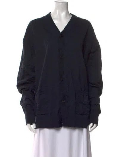 Pre-owned Auralee V-neck Sweater In Black