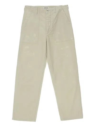 Auralee Washed Baggy Baker Trousers In Neutral