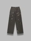 Auralee Washed Baggy Satin Bleached Baker Pants In Gray