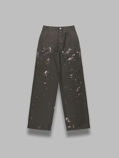 AURALEE WASHED BAGGY SATIN BLEACHED BAKER PANTS