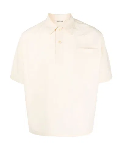 Auralee Washed-effect Classic Polo Shirt In Neutral