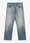 Auralee Washed-effect Straight-leg Jeans In Blue