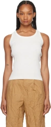 AURALEE WHITE HIGH GAUGE TANK TOP