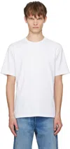 Auralee Crew Neck Cotton T-shirt With Chest Pocket In White
