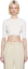Auralee White Rib Cardigan In White