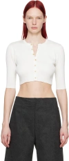 Auralee White Short Cardigan In White