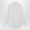 Auralee White Striped Cotton And Silk Shirt Men In White