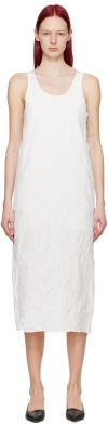 Auralee White Winkled Midi Dress In White