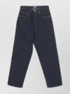 Auralee Wide Leg Denim Trousers With Contrast Stitching