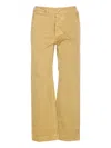 Auralee Straight Leg Trousers Pockets In Yellow