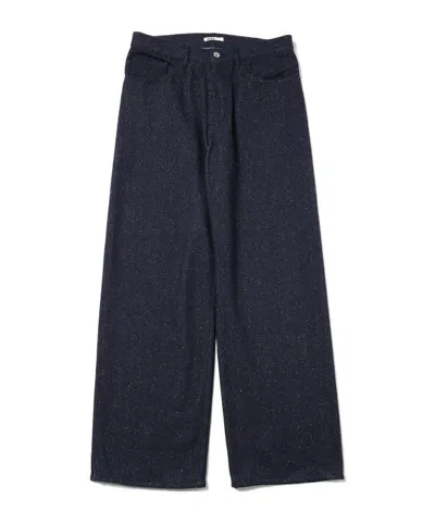 Auralee Wide-leg Casual Trousers In Blue