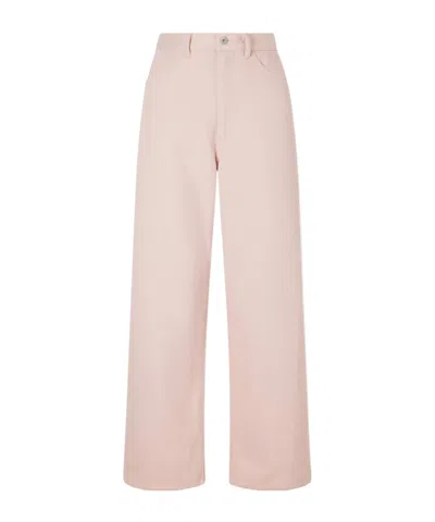 Auralee Wide-leg Silk Jeans In Pink