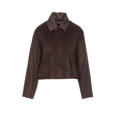 Auralee Baby Jacket With Long Sleeves And Flap Pockets In Brown