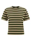 Auralee Multicolor Striped T-shirt In Green