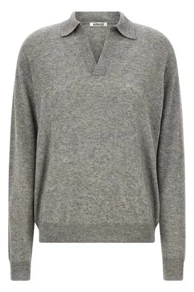 Auralee Women Silk Cashmere Sweater In Gray