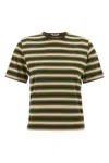 Auralee Striped T-shirt In Green