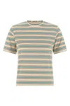 Auralee Gradient Stripe Cotton Tee In Multi