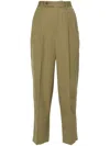 Auralee Pleat-detail Wide-leg Trousers In Green