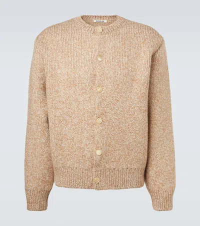 Auralee Wool And Alpaca-blend Cardigan In Neutral