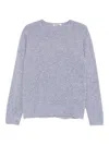 Auralee Textured Wool Silk Blend Crewneck Sweater In Purple