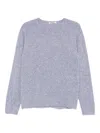 Auralee Textured Wool Silk Blend Crewneck Sweater In Purple